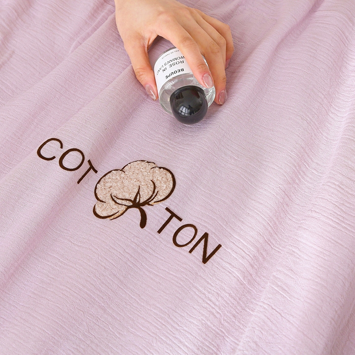 91家纺网 家纺一手货源 找家纺 薇玛仕 2026A类全棉双层皱皱纱立体烫画纯色款大豆夏凉被空调被 绉绉-浅紫