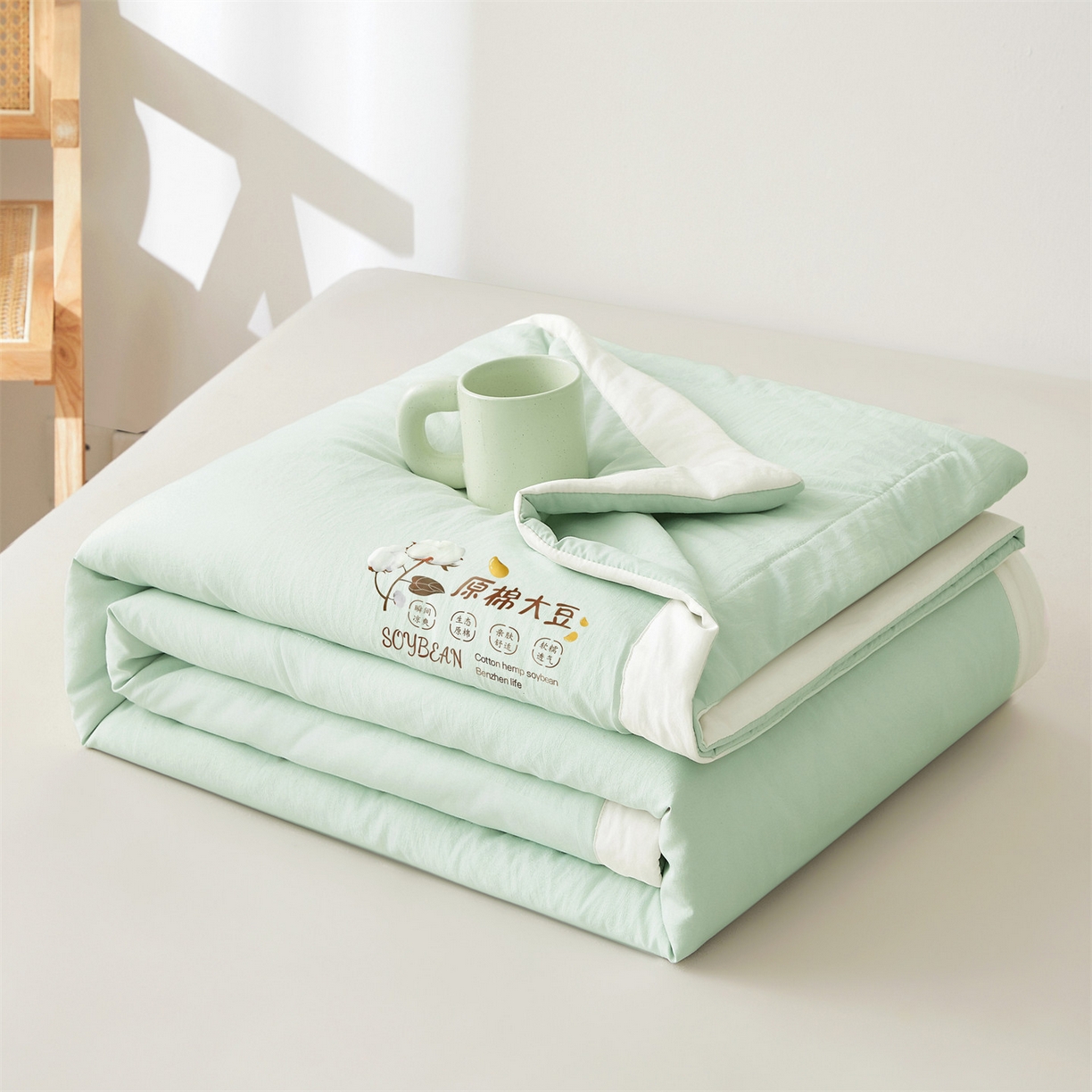 91家纺网 家纺一手货源 找家纺 （总）招财星家纺 2026新款国标A类棉麻大豆纤维手包边夏凉被夏被空调被子被芯直播爆款【含质检报告买家秀】