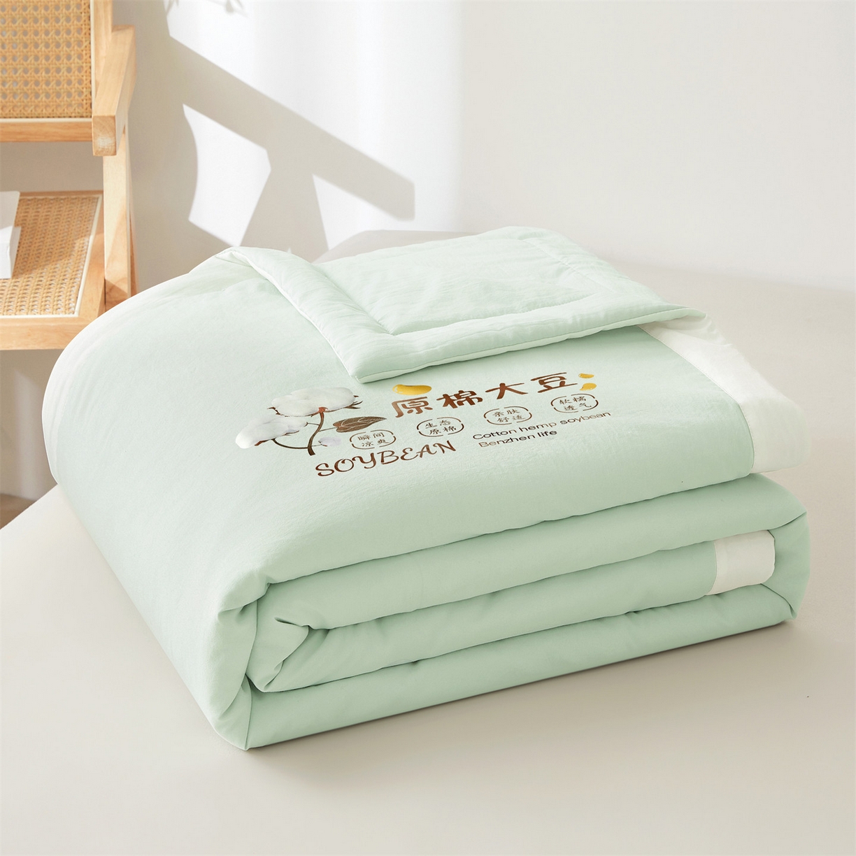 91家纺网 家纺一手货源 找家纺 （总）招财星家纺 2026新款国标A类棉麻大豆纤维手包边夏凉被夏被空调被子被芯直播爆款【含质检报告买家秀】