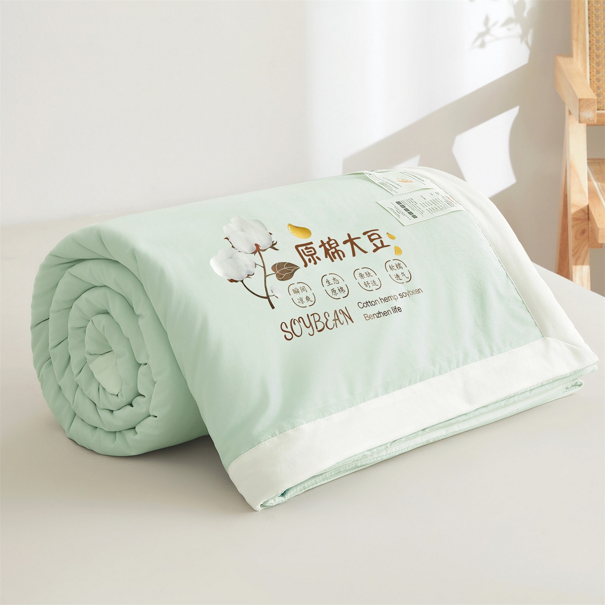 91家纺网 家纺一手货源 找家纺 （总）招财星家纺 2026新款国标A类棉麻大豆纤维手包边夏凉被夏被空调被子被芯直播爆款【含质检报告买家秀】