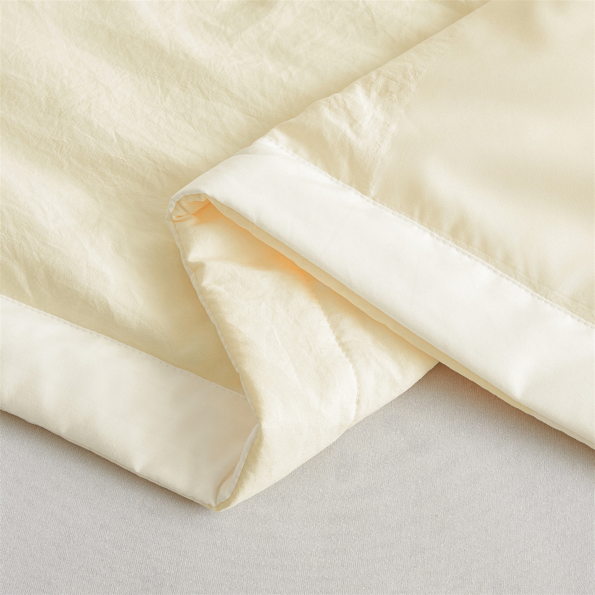 91家纺网 家纺一手货源 找家纺 招财星家纺 2026新款国标A类棉麻大豆纤维手包边夏凉被夏被空调被子被芯直播爆款【含质检报告买家秀】 洛汐-米黄