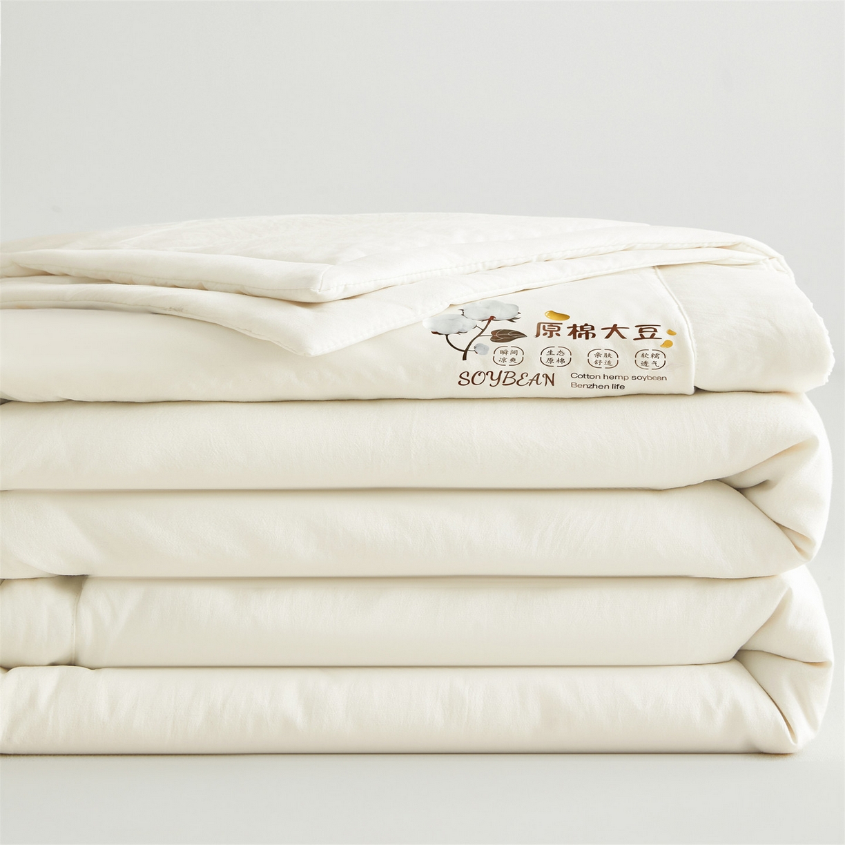 91家纺网 家纺一手货源 找家纺 招财星家纺 2026新款国标A类棉麻大豆纤维手包边夏凉被夏被空调被子被芯直播爆款【含质检报告买家秀】 洛汐-珍珠白