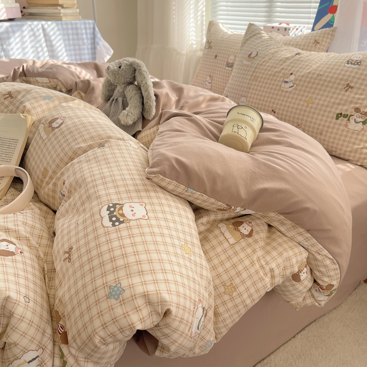 91家纺网 家纺一手货源 找家纺 （总）耀悦家纺 2026新款古法仿棉云朵棉吊边床单童趣四件套-第一弹