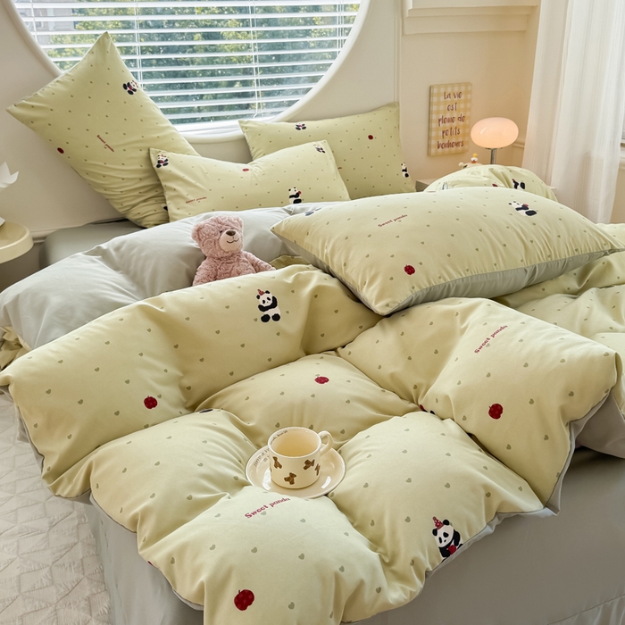 91家纺网 家纺一手货源 找家纺 （总）爱多多家居 2026新款双层纱针织棉印花单被套