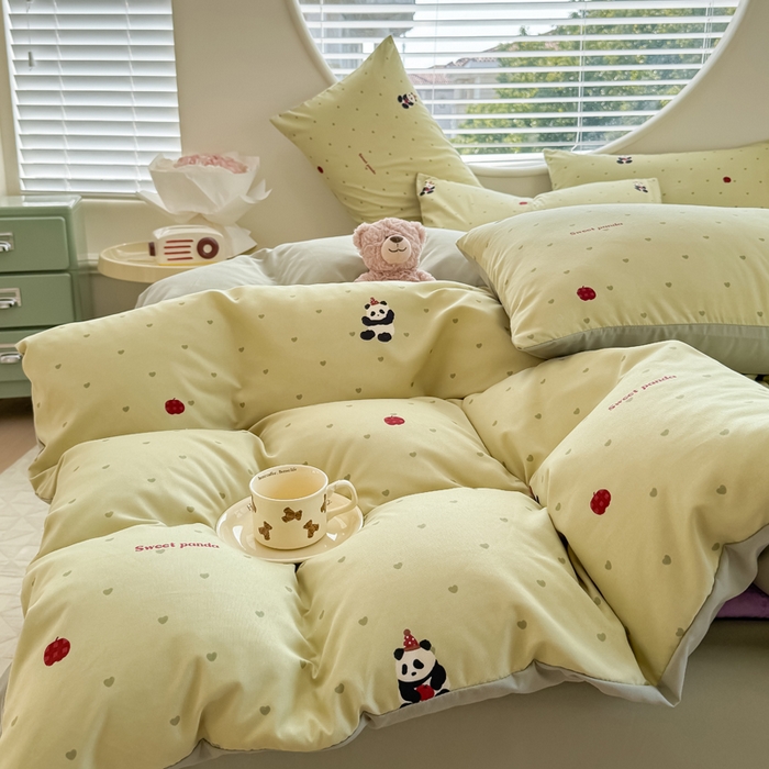 91家纺网 家纺一手货源 找家纺 （总）爱多多家居 2026新款双层纱针织棉印花单被套