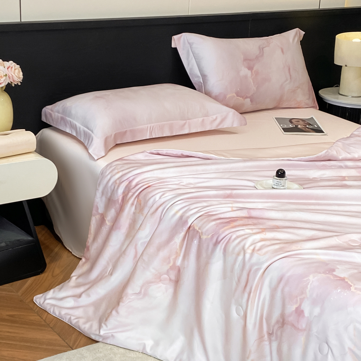 91家纺网 家纺一手货源 找家纺 （总）【控价】新方向 2026新款数码印花天丝棉夏被四件套-如愿