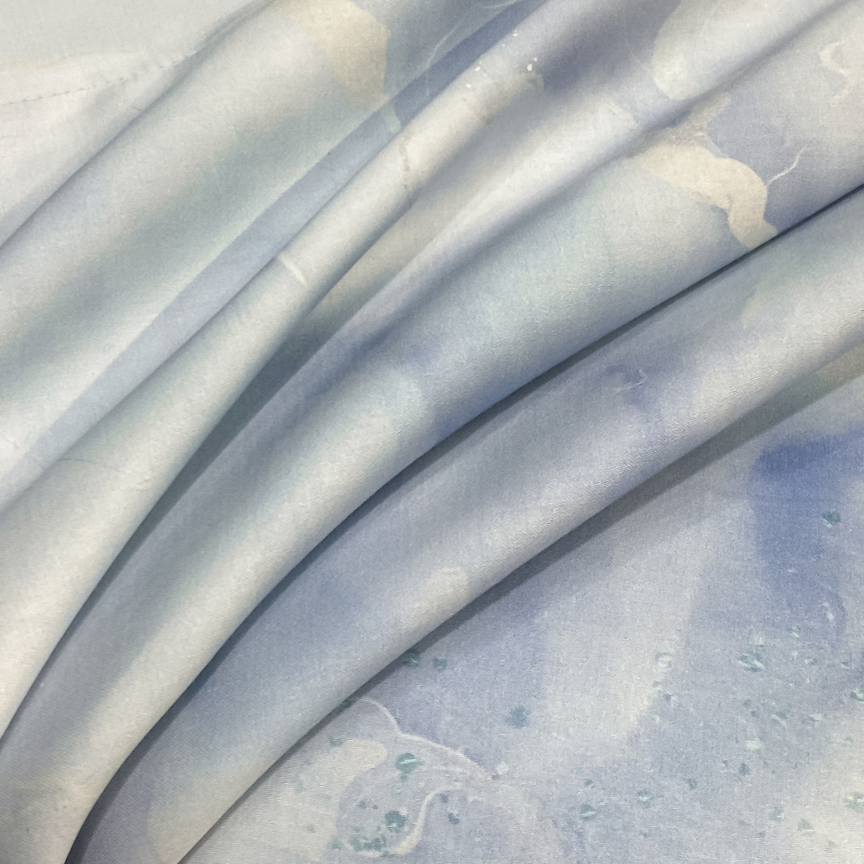 91家纺网 家纺一手货源 找家纺 新方向 2026新款数码印花天丝棉夏被四件套-如愿（控价 标准368元 加大388元） 如愿-微光蓝