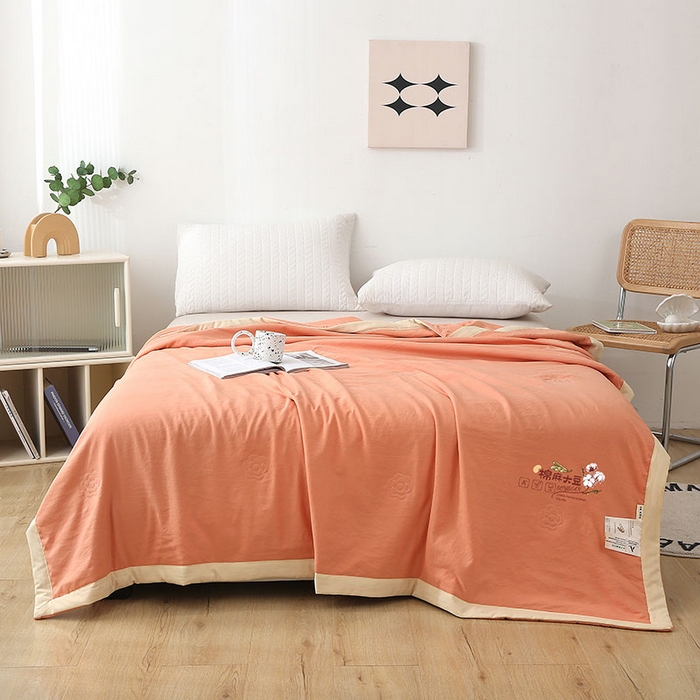 91家纺网 家纺一手货源 找家纺 （总）薇玛仕 2026直播爆款水洗棉麻大豆夏凉被纯色手工包边空调被