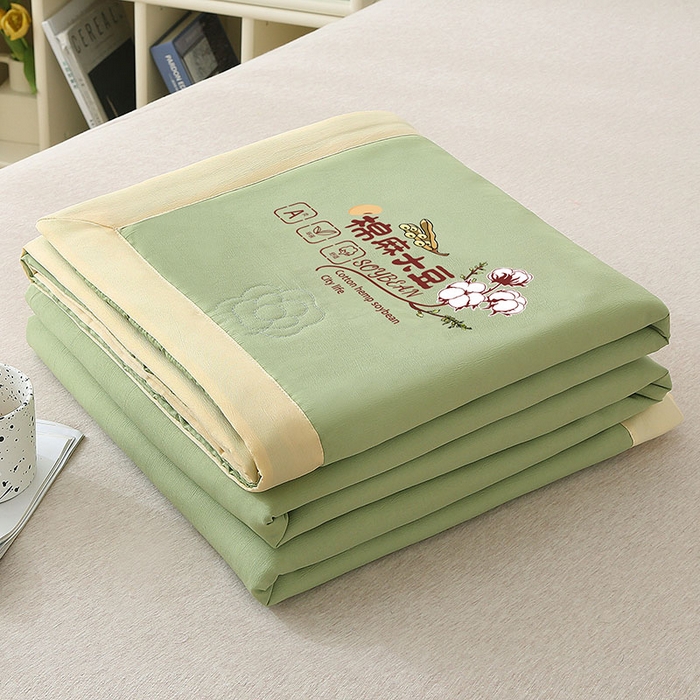 91家纺网 家纺一手货源 找家纺 （总）薇玛仕 2026直播爆款水洗棉麻大豆夏凉被纯色手工包边空调被