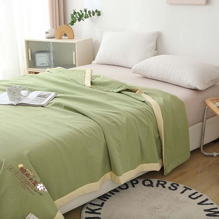 91家纺网 家纺一手货源 找家纺 （总）薇玛仕 2026直播爆款水洗棉麻大豆夏凉被纯色手工包边空调被