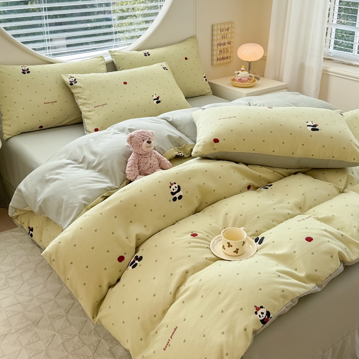 91家纺网 家纺一手货源 找家纺 （总）爱多多家居 2026新款双层纱针织棉印花单被套