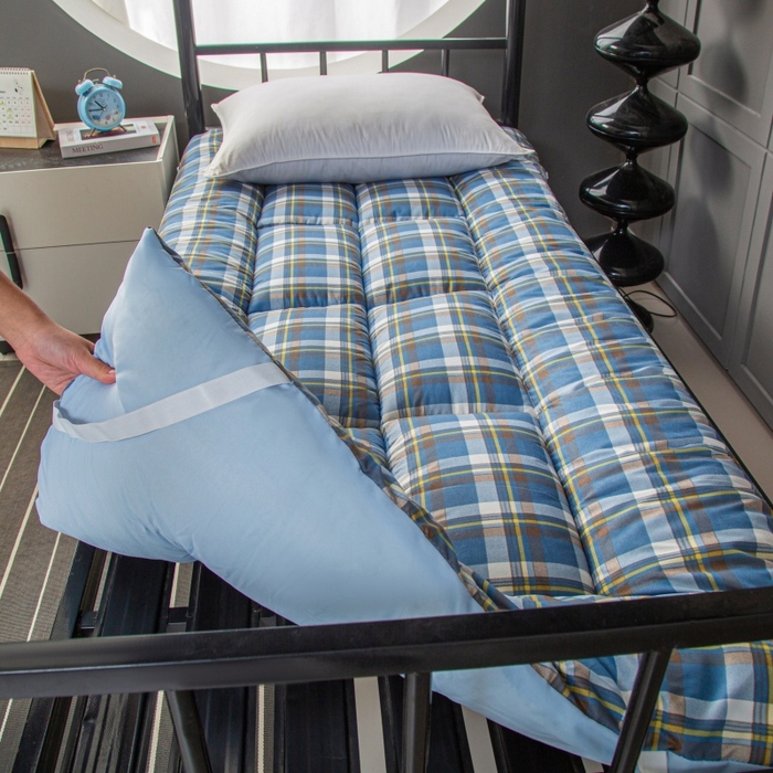 91家纺网 家纺一手货源 找家纺 友承家纺 A类木棉2026新款加厚床垫软垫褥子家用卧室租房专用学生宿舍单人垫被床褥垫榻榻米双人垫子 无印蓝