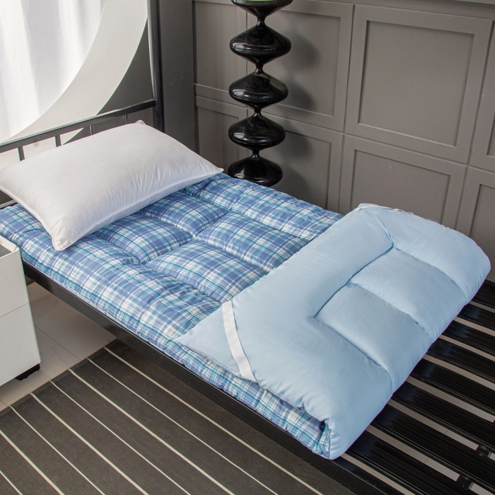 91家纺网 家纺一手货源 找家纺 友承家纺 A类木棉2026新款加厚床垫软垫褥子家用卧室租房专用学生宿舍单人垫被床褥垫榻榻米双人垫子 蓝小格