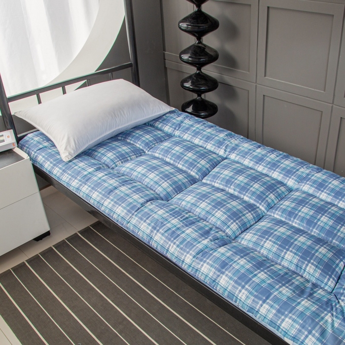 91家纺网 家纺一手货源 找家纺 友承家纺 A类木棉2026新款加厚床垫软垫褥子家用卧室租房专用学生宿舍单人垫被床褥垫榻榻米双人垫子 蓝小格