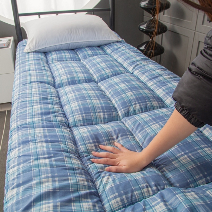 91家纺网 家纺一手货源 找家纺 友承家纺 A类木棉2026新款加厚床垫软垫褥子家用卧室租房专用学生宿舍单人垫被床褥垫榻榻米双人垫子 蓝小格