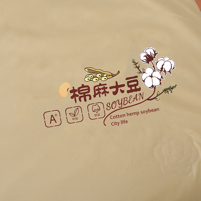 91家纺网 家纺一手货源 找家纺 薇玛仕 2026直播爆款水洗棉麻大豆夏凉被纯色手工包边空调被 棉麻-米黄