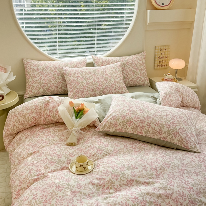 91家纺网 家纺一手货源 找家纺 爱多多家居 2026新款双层纱针织棉印花单被套 初夏