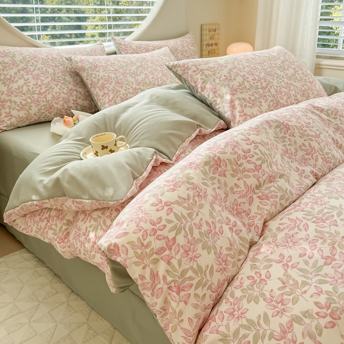 91家纺网 家纺一手货源 找家纺 爱多多家居 2026新款双层纱针织棉印花单被套 初夏