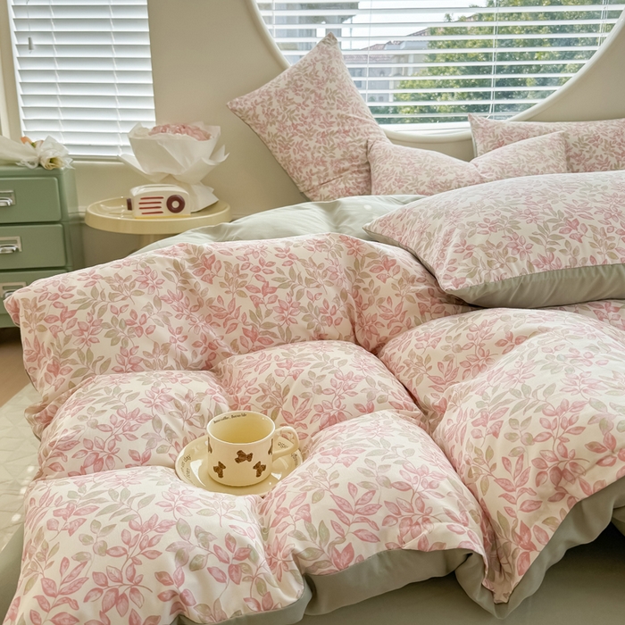 91家纺网 家纺一手货源 找家纺 爱多多家居 2026新款双层纱针织棉印花单被套 初夏