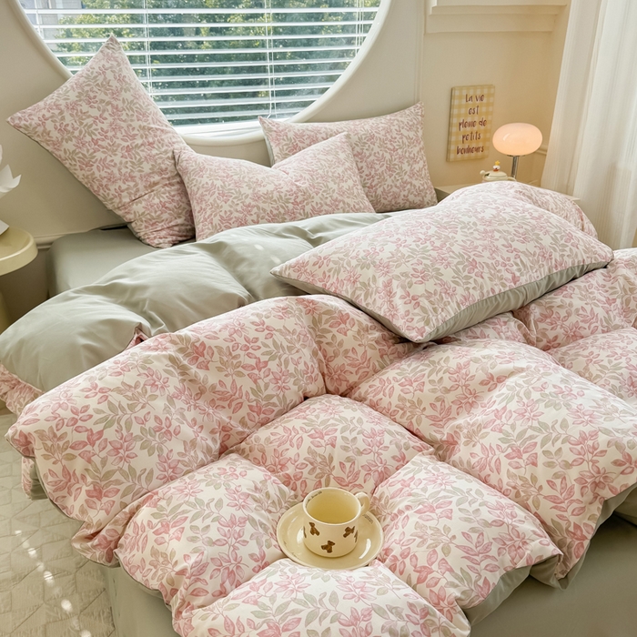 91家纺网 家纺一手货源 找家纺 爱多多家居 2026新款双层纱针织棉印花单被套 初夏