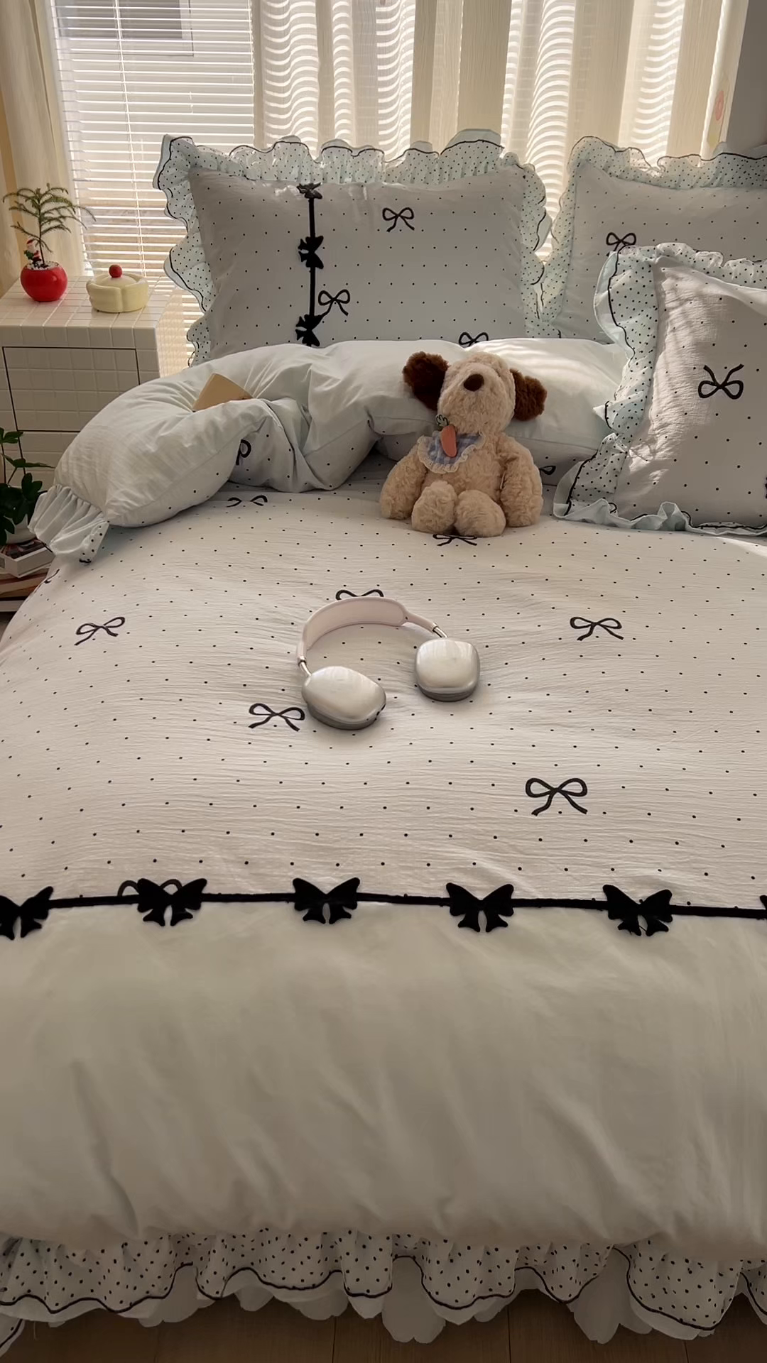 91家纺网 家纺一手货源 找家纺 （总）金盛皇朝家纺 2026新款皱皱纱双层纱水洗棉ins小清新蕾丝花边韩版床裙四件套