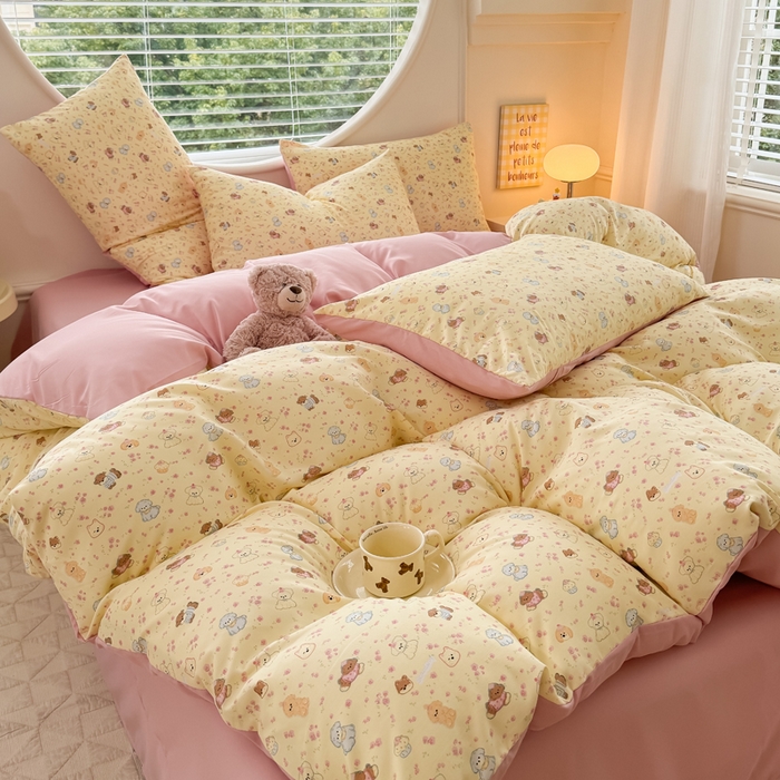 爱多多家居 2026新款双层纱针织棉印花单被套 欢乐颂