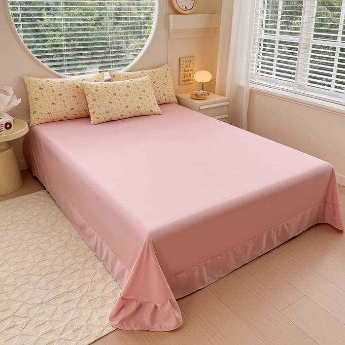 91家纺网 家纺一手货源 找家纺 爱多多家居 2026新款双层纱针织棉印花单被套 欢乐颂