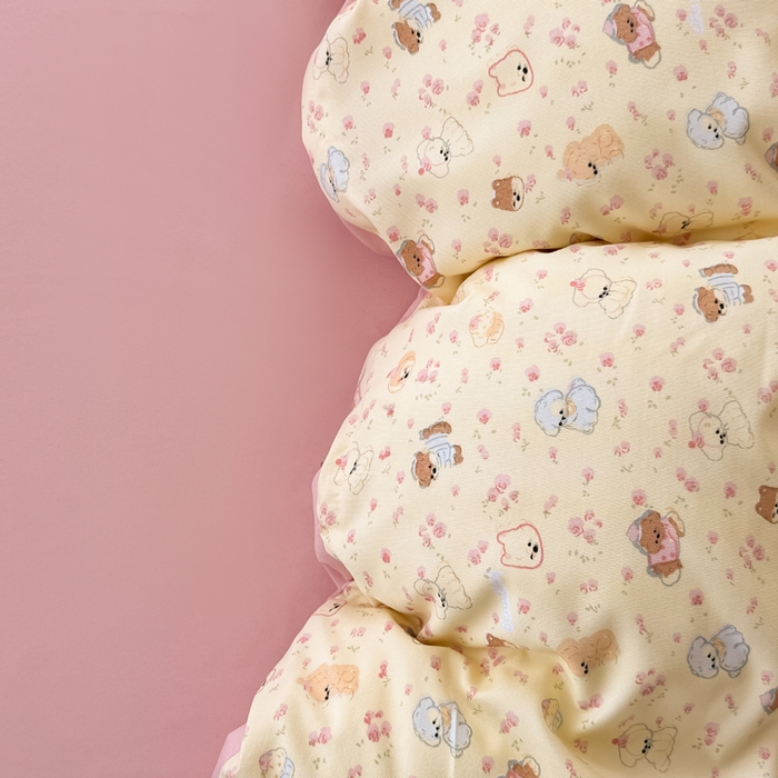 91家纺网 家纺一手货源 找家纺 爱多多家居 2026新款双层纱针织棉印花单被套 欢乐颂