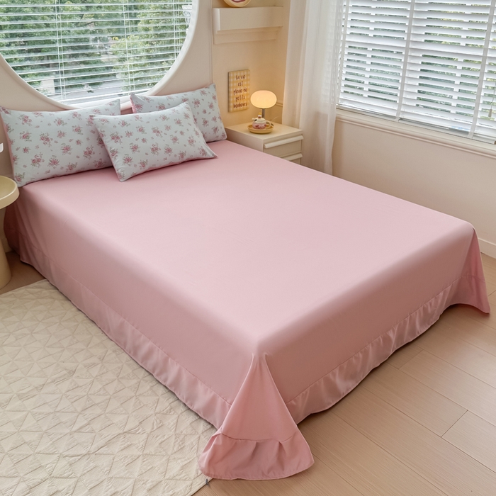 91家纺网 家纺一手货源 找家纺 爱多多家居 2026新款双层纱针织棉印花单被套 玫瑰花园