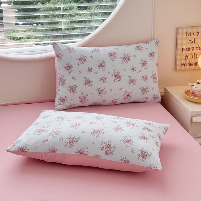 91家纺网 家纺一手货源 找家纺 爱多多家居 2026新款双层纱针织棉印花单被套 玫瑰花园