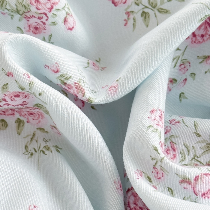 91家纺网 家纺一手货源 找家纺 爱多多家居 2026新款双层纱针织棉印花单被套 玫瑰花园