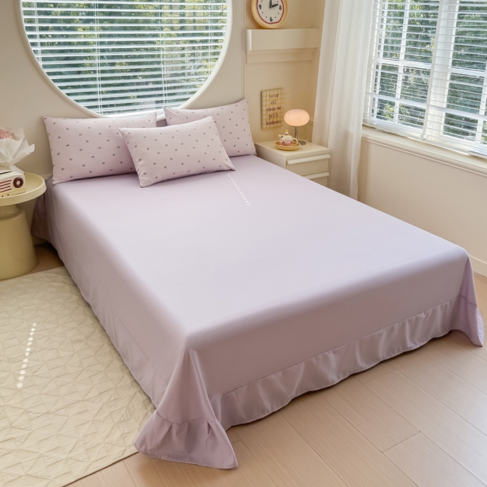 91家纺网 家纺一手货源 找家纺 爱多多家居 2026新款双层纱针织棉印花单被套 小美满