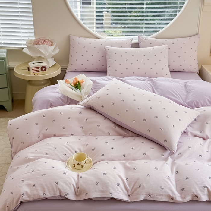 91家纺网 家纺一手货源 找家纺 爱多多家居 2026新款双层纱针织棉印花单被套 小美满