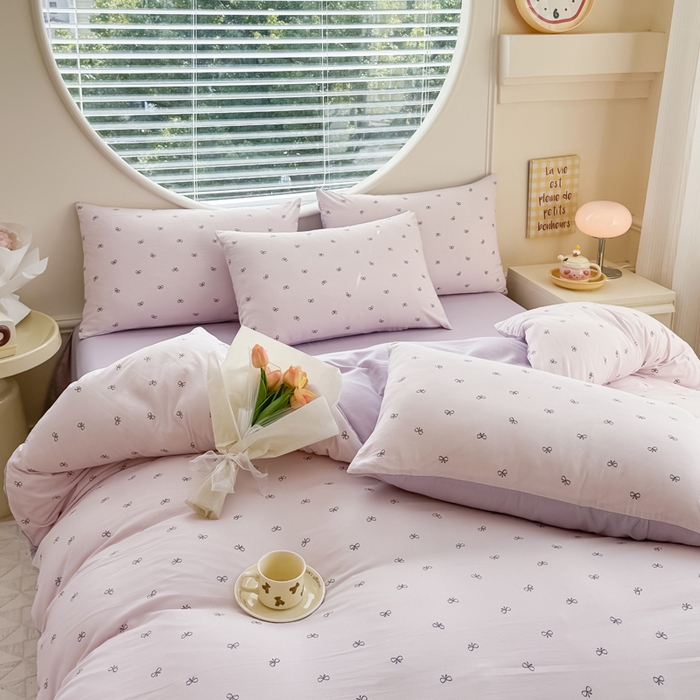 91家纺网 家纺一手货源 找家纺 爱多多家居 2026新款双层纱针织棉印花单被套 小美满