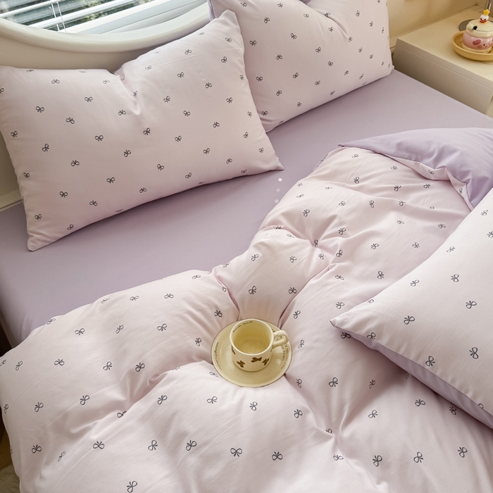 91家纺网 家纺一手货源 找家纺 爱多多家居 2026新款双层纱针织棉印花单被套 小美满