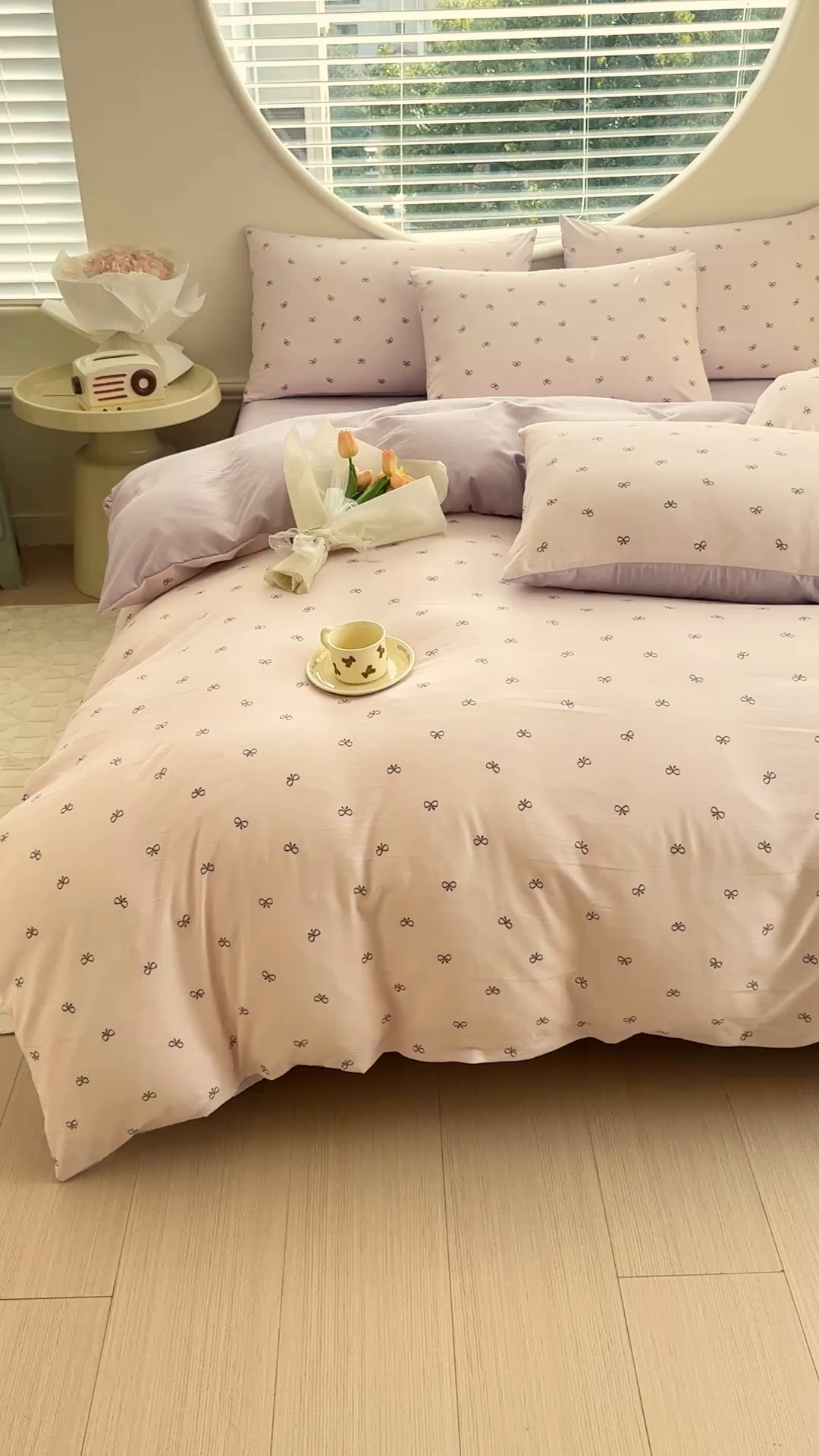 91家纺网 家纺一手货源 找家纺 爱多多家居 2026新款双层纱针织棉印花单被套 小美满