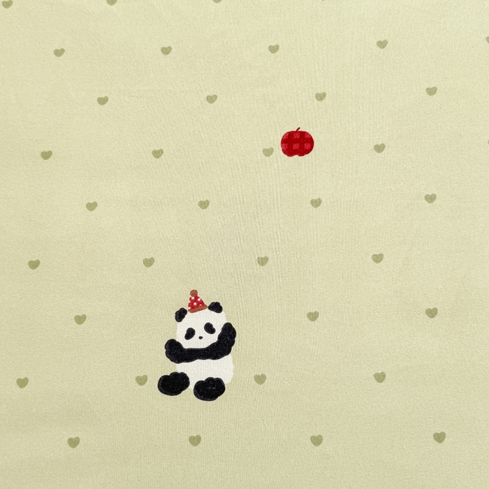 91家纺网 家纺一手货源 找家纺 爱多多家居 2026新款双层纱针织棉印花单被套 熊猫绿