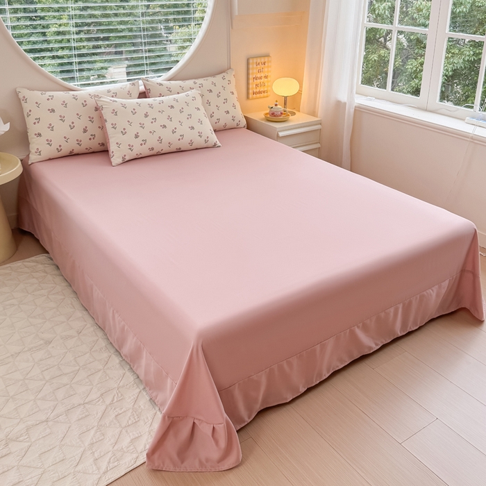 91家纺网 家纺一手货源 找家纺 爱多多家居 2026新款双层纱针织棉印花单被套 郁金香