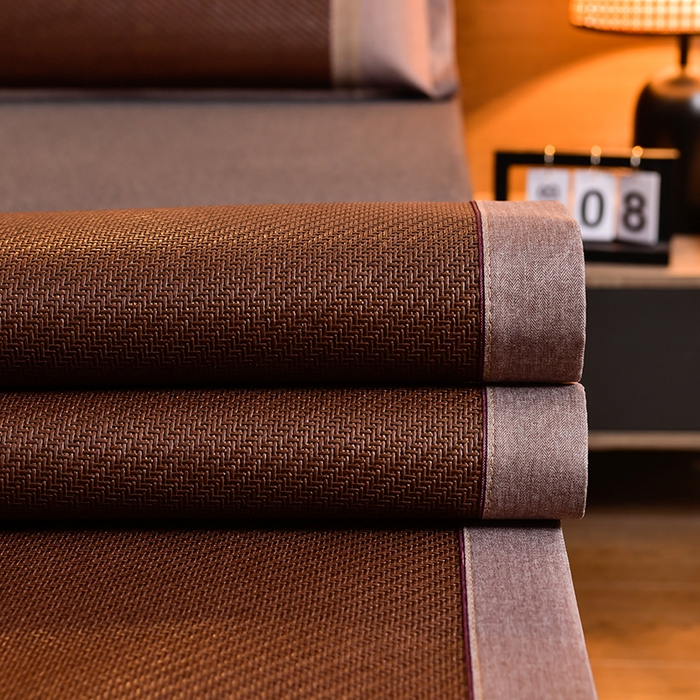 91家纺网 家纺一手货源 找家纺 苏迪网销供货 2026新款凉席冰藤席冰丝席凉感空调席艾草藤席 艾草古藤--黑咖