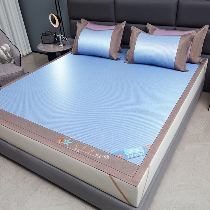 91家纺网 家纺一手货源 找家纺 苏迪网销供货 2026新款凉席冰藤席冰丝席凉感空调席艾草藤席 艾草古藤-冰蓝