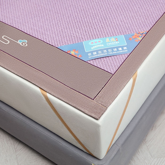 91家纺网 家纺一手货源 找家纺 苏迪网销供货 2026新款凉席冰藤席冰丝席凉感空调席艾草藤席 艾草古藤-粉紫