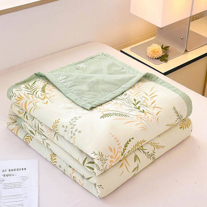 友承家纺 2026年新款超声波压花双人卡通夏凉被亲肤磨毛空调被学生宿舍单人被床上用品礼品被 芳草