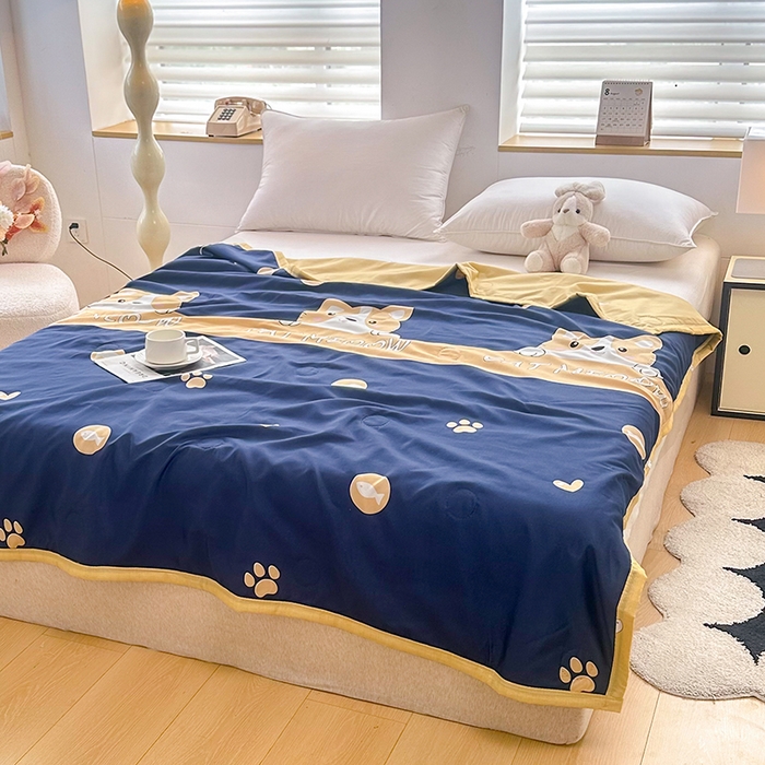 91家纺网 家纺一手货源 找家纺 友承家纺 2026年新款超声波压花双人卡通夏凉被亲肤磨毛空调被学生宿舍单人被床上用品礼品被 期待