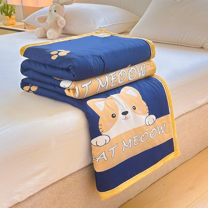 91家纺网 家纺一手货源 找家纺 友承家纺 2026年新款超声波压花双人卡通夏凉被亲肤磨毛空调被学生宿舍单人被床上用品礼品被 期待