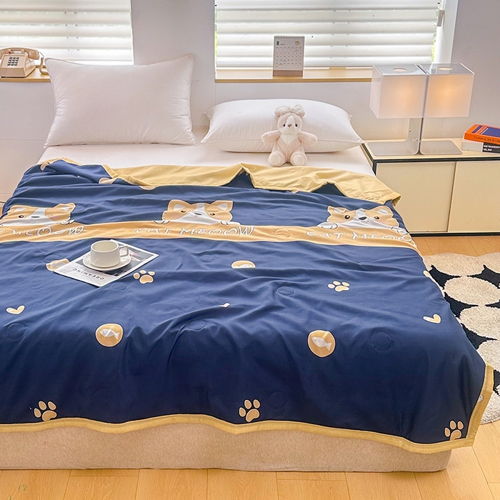 91家纺网 家纺一手货源 找家纺 友承家纺 2026年新款超声波压花双人卡通夏凉被亲肤磨毛空调被学生宿舍单人被床上用品礼品被 期待