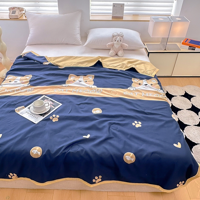 91家纺网 家纺一手货源 找家纺 友承家纺 2026年新款超声波压花双人卡通夏凉被亲肤磨毛空调被学生宿舍单人被床上用品礼品被 期待