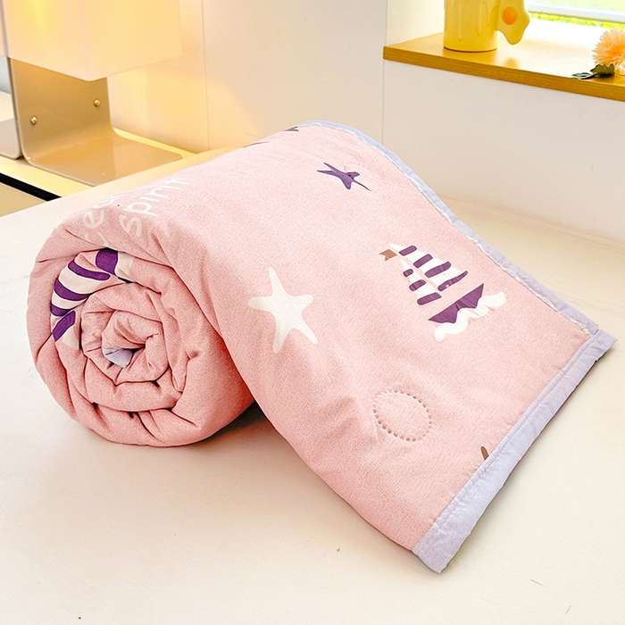 91家纺网 家纺一手货源 找家纺 友承家纺 2026年新款超声波压花双人卡通夏凉被亲肤磨毛空调被学生宿舍单人被床上用品礼品被 海豚湾