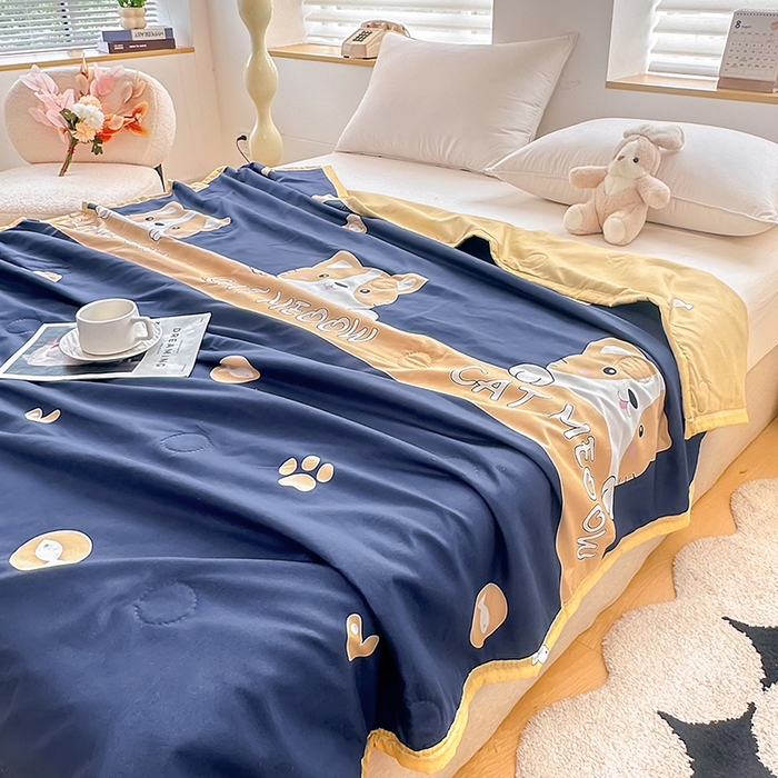 91家纺网 家纺一手货源 找家纺 友承家纺 2026年新款超声波压花双人卡通夏凉被亲肤磨毛空调被学生宿舍单人被床上用品礼品被 期待