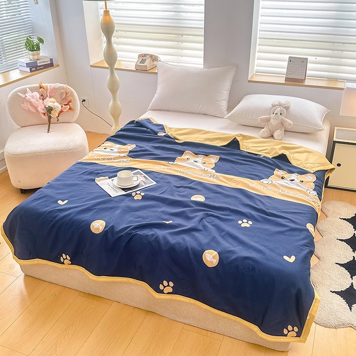 91家纺网 家纺一手货源 找家纺 友承家纺 2026年新款超声波压花双人卡通夏凉被亲肤磨毛空调被学生宿舍单人被床上用品礼品被 期待