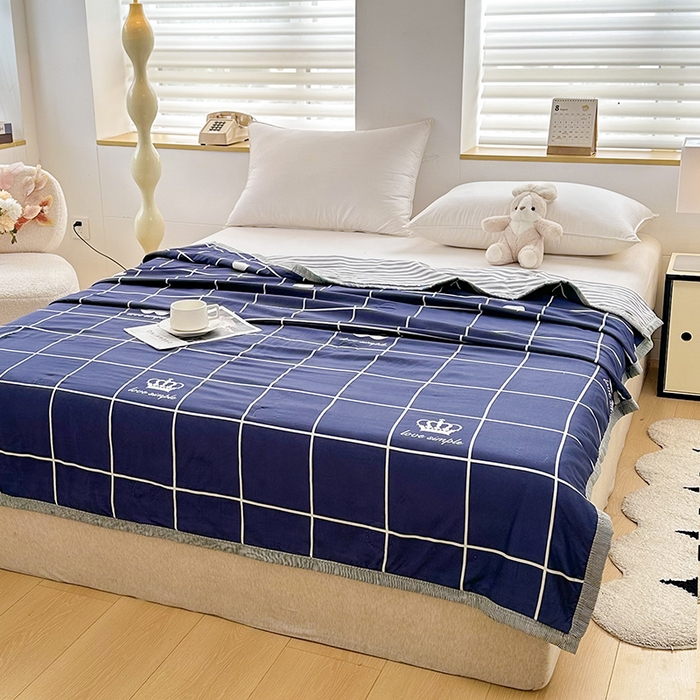 91家纺网 家纺一手货源 找家纺 （总）友承家纺 2026年新款超声波压花双人卡通夏凉被亲肤磨毛空调被学生宿舍单人被床上用品礼品被